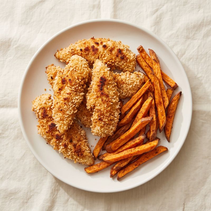 Air-Fryer Chicken Tenders & Sweet Potato Fries
