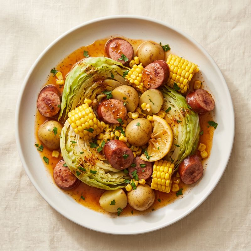 Cajun Cabbage Boil with Smoked Sausage & Potatoes
