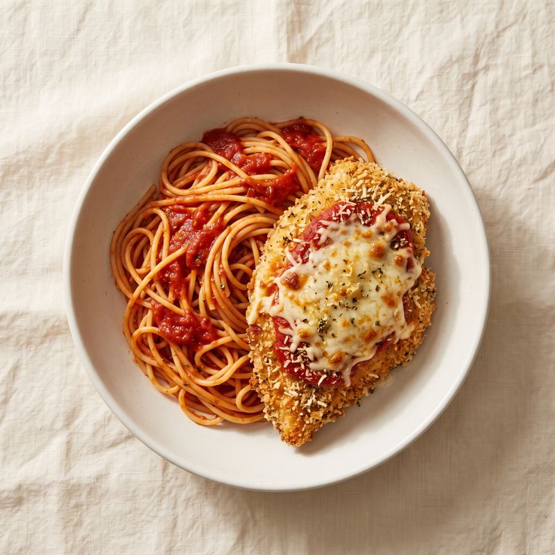 Oven-Baked Chicken Parmesan with Spaghetti