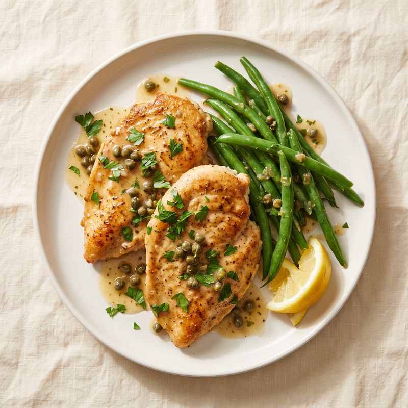 Lemon Chicken Piccata with Green Beans