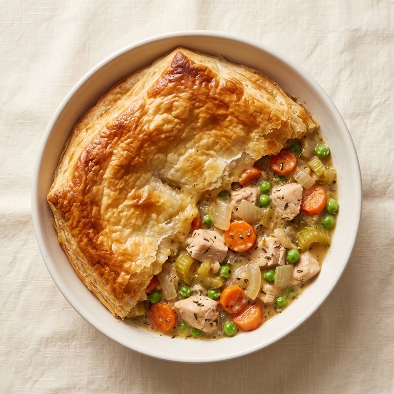 Skillet Chicken Pot Pie with Puff Pastry