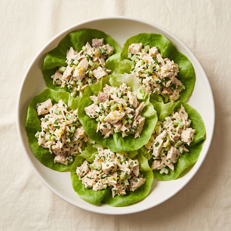 Lemon Herb Chicken Salad Lettuce Cups