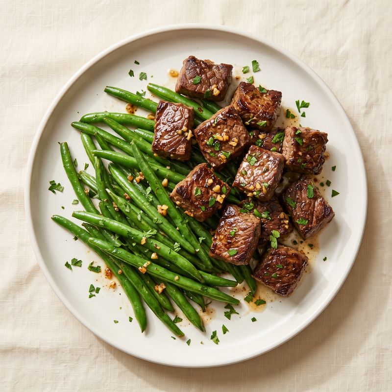 Garlic Butter Steak Bites with Green Beans
