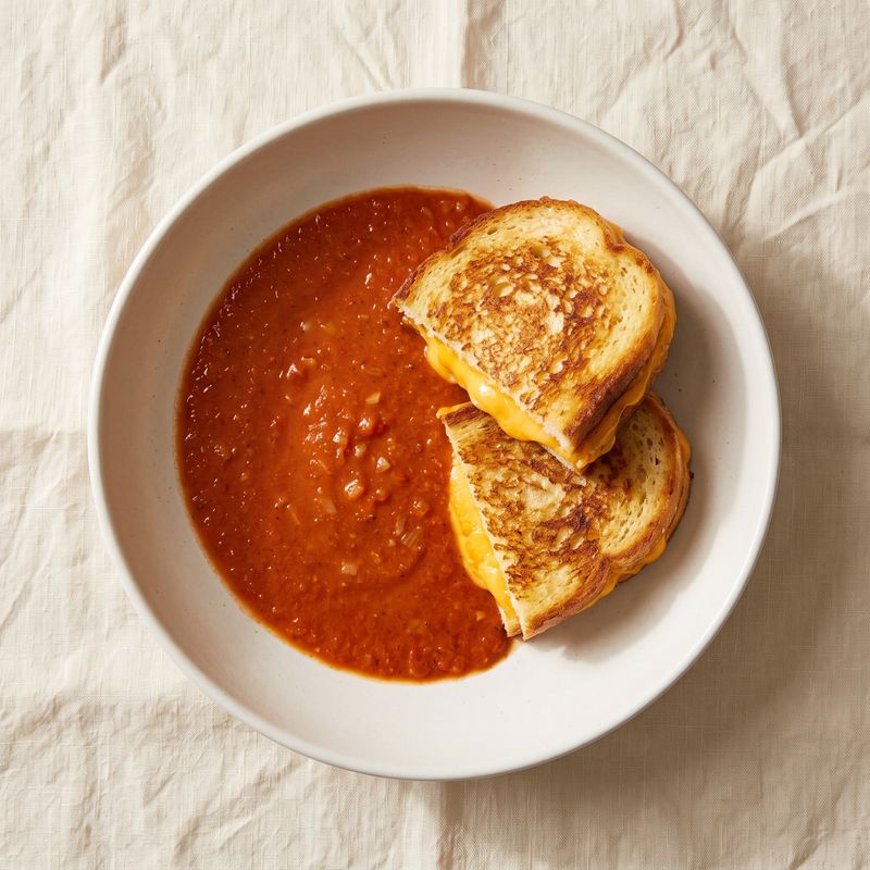 Grilled Cheese with Quick Tomato Soup