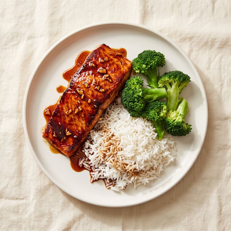Honey-Soy Salmon with Rice & Broccoli