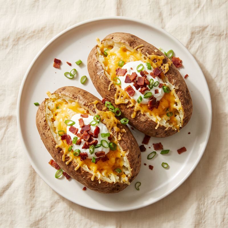 Loaded Baked Potatoes with Bacon & Cheddar
