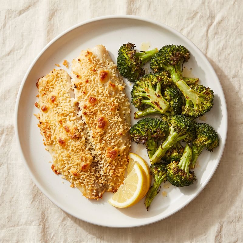 Parmesan-Crusted Tilapia with Roasted Broccoli