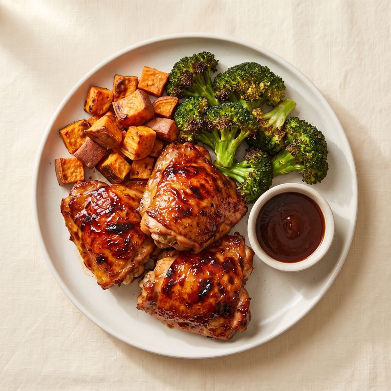 Sheet-Pan BBQ Chicken with Sweet Potatoes & Broccoli