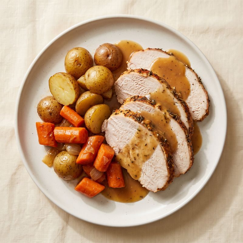 Slow-Cooker Turkey Breast with Potatoes & Gravy