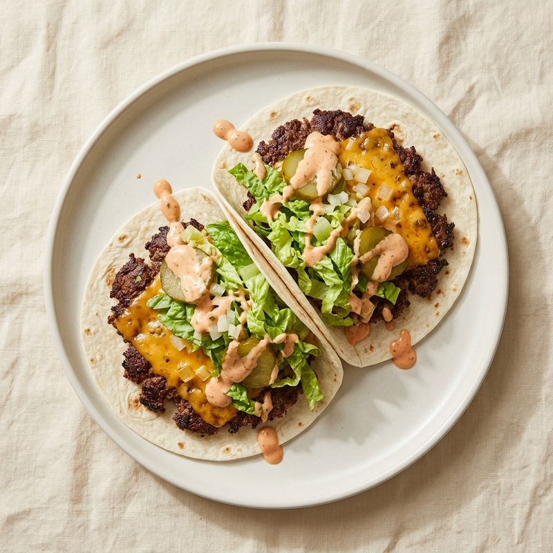 Smash Burger Tacos with Special Sauce