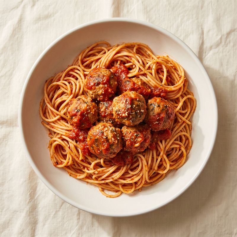 Baked Turkey Meatballs & Spaghetti
