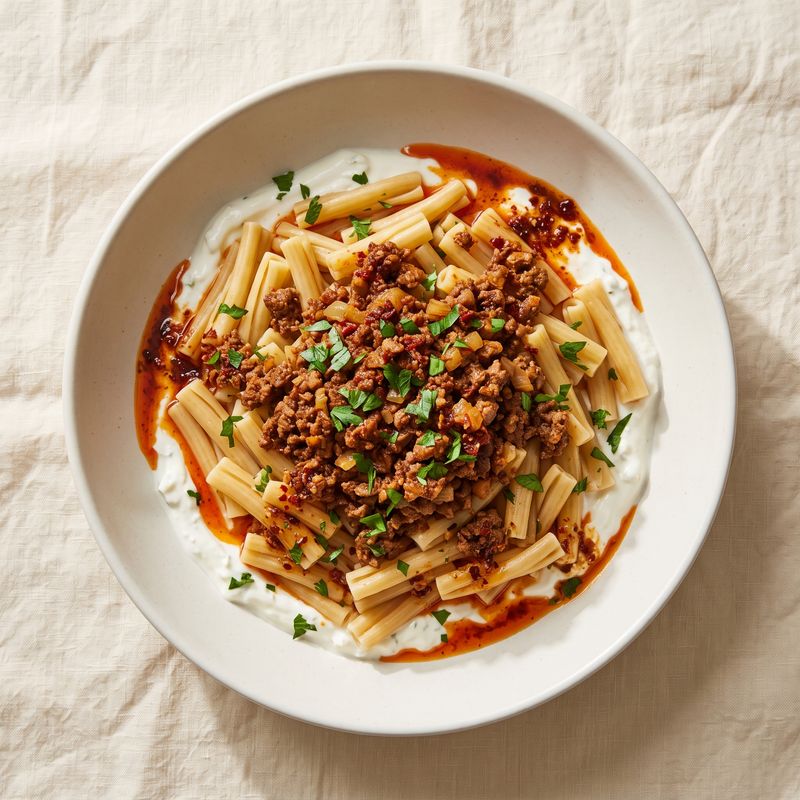 Turkish Pasta with Garlic Yogurt & Chili Butter